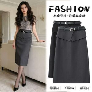 Professional Charcoal Pencil Skirt