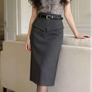 Professional Charcoal Pencil Skirt
