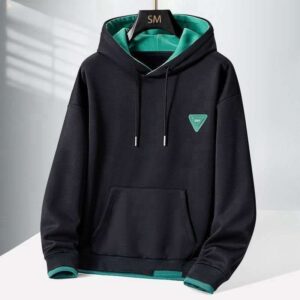 Two-Tone Midnight Black & Teal Hoodie