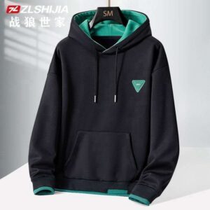 Two-Tone Midnight Black & Teal Hoodie
