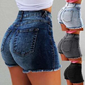 Curve-Fit Stretch Denim Shorts