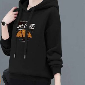 Black Sunset Graphic Fleece Hoodie