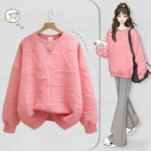 Soft Pink Relaxed Fit Lounge Sweater