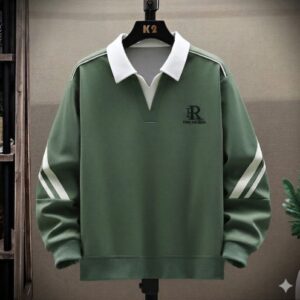Olive Green Collegiate Quarter-Zip Pullover